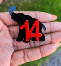 Load image into Gallery viewer, Elephant Line Number Pin