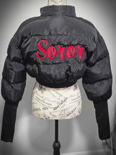 Load image into Gallery viewer, "Soror" Crop Puff Jacket