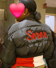 Load image into Gallery viewer, "Soror" Crop Puff Jacket