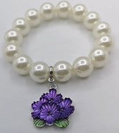Load image into Gallery viewer, Pearl African Violet Bracelet